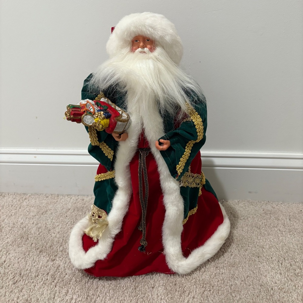 Santa Claus Christmas Tree Topper or Stand Alone‎ Decoration Old World 18" Tall